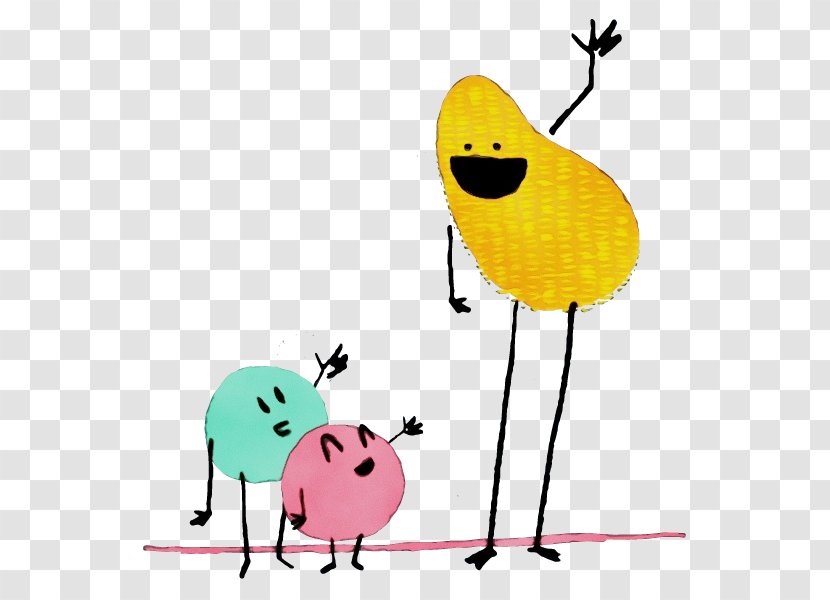 Yellow Cartoon Clip Art Line Happy - Smile Transparent PNG