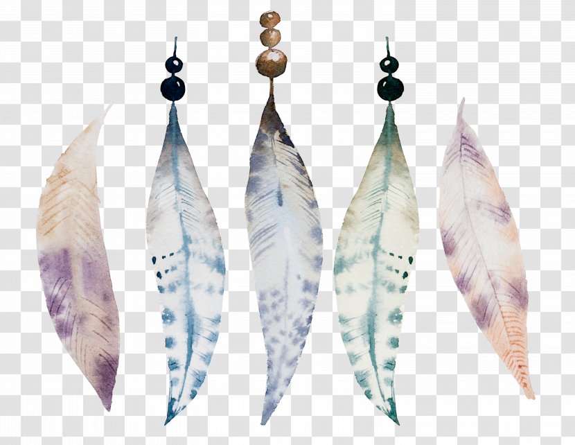 Watercolor Painting Drawing Illustration - Art - Beautiful Feather Transparent PNG