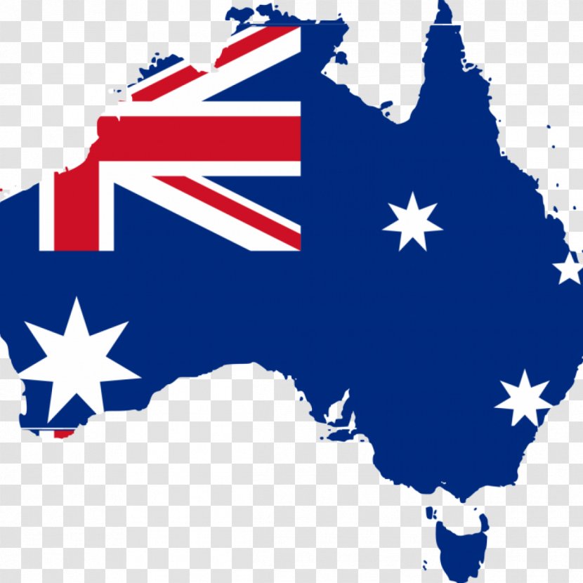 Flag Of Australia Map - English Transparent PNG