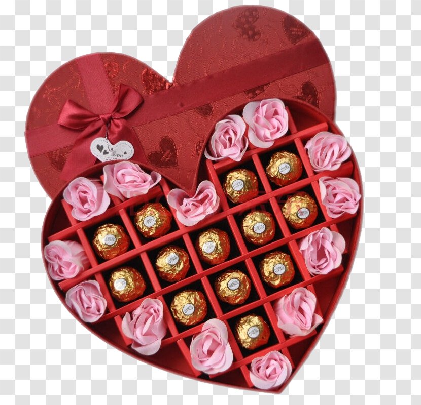 Beach Rose Gift - Heart - Pink Roses And Chocolate Box Transparent PNG