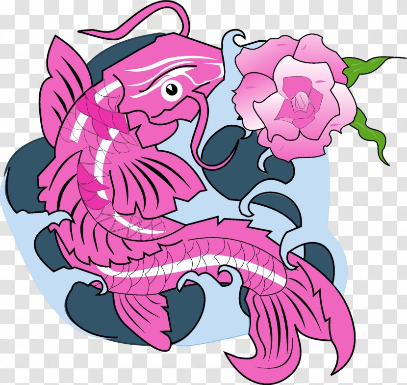 Koi Fish Desktop Wallpaper Tattoo - Cartoon Transparent PNG