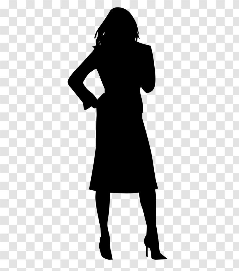 Silhouette Woman Clip Art - Black And White - Business Attire Cliparts Transparent PNG