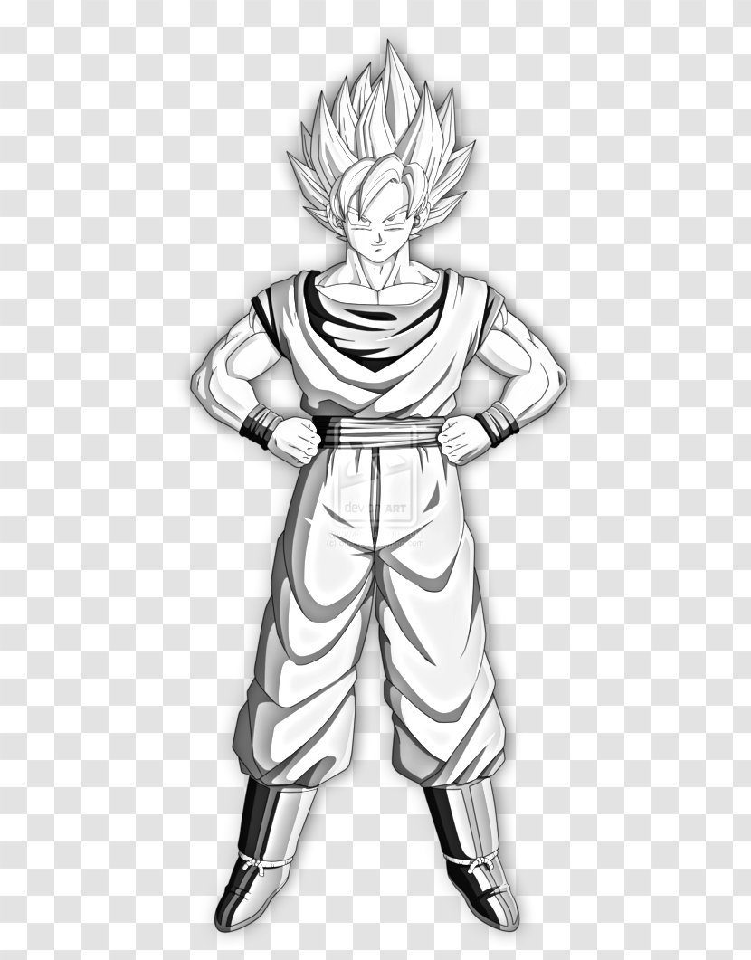 Goku Vegeta Super Saiyan Master Roshi Sketch - Charcoal Transparent PNG