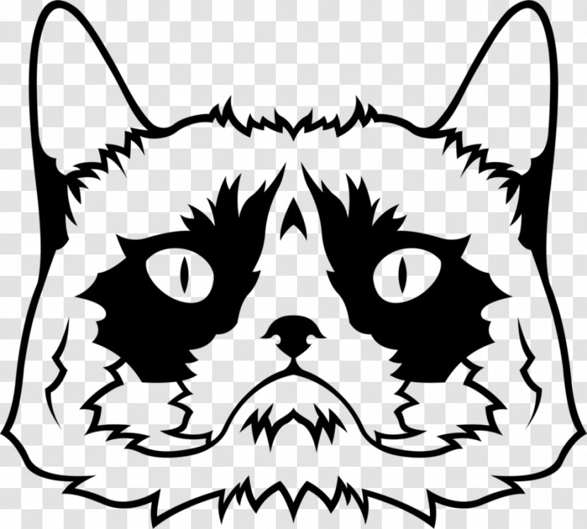 Whiskers Kitten Domestic Short-haired Cat Tabby Clip Art - Line - Grumpy Stickers Transparent PNG