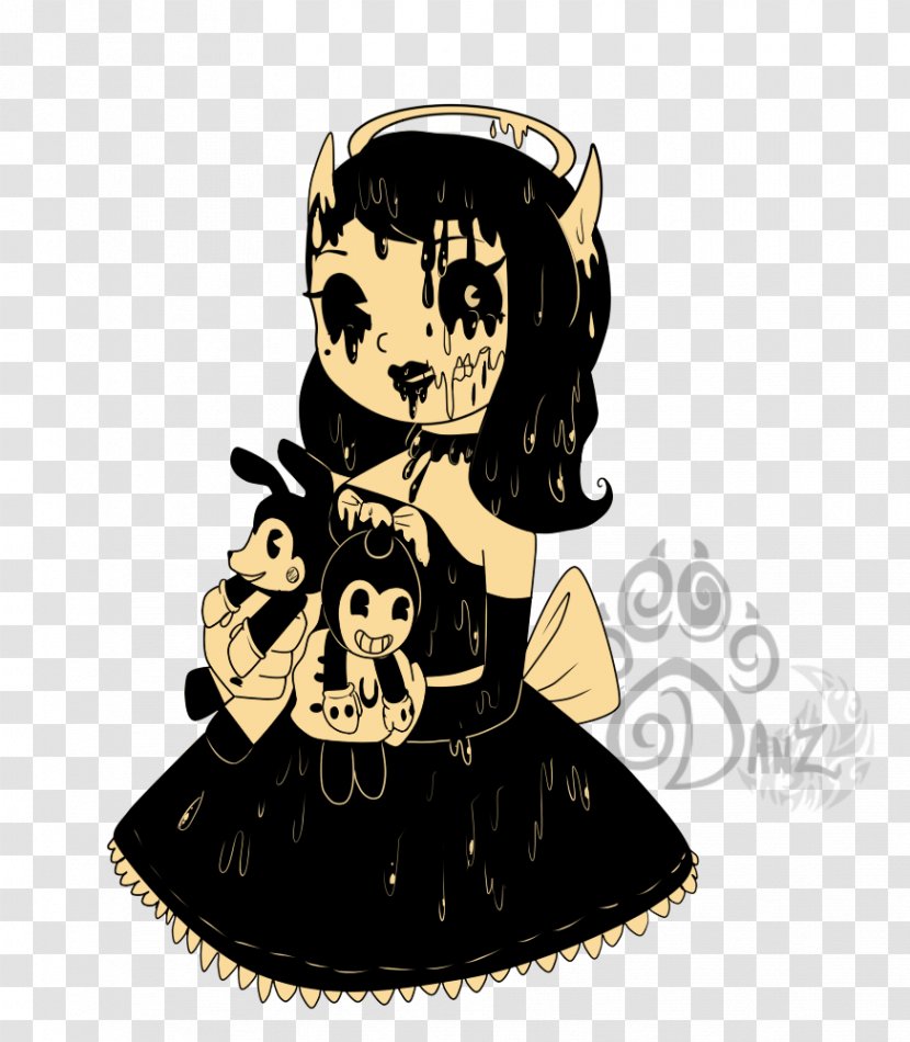 Bendy And The Ink Machine Drawing Image Doll Fan Art - Alice Dress Transparent PNG