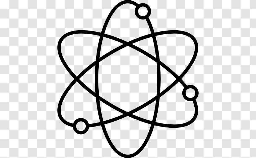 Nuclear Physics Atom Proton Symbol Sign - Black And White Transparent PNG
