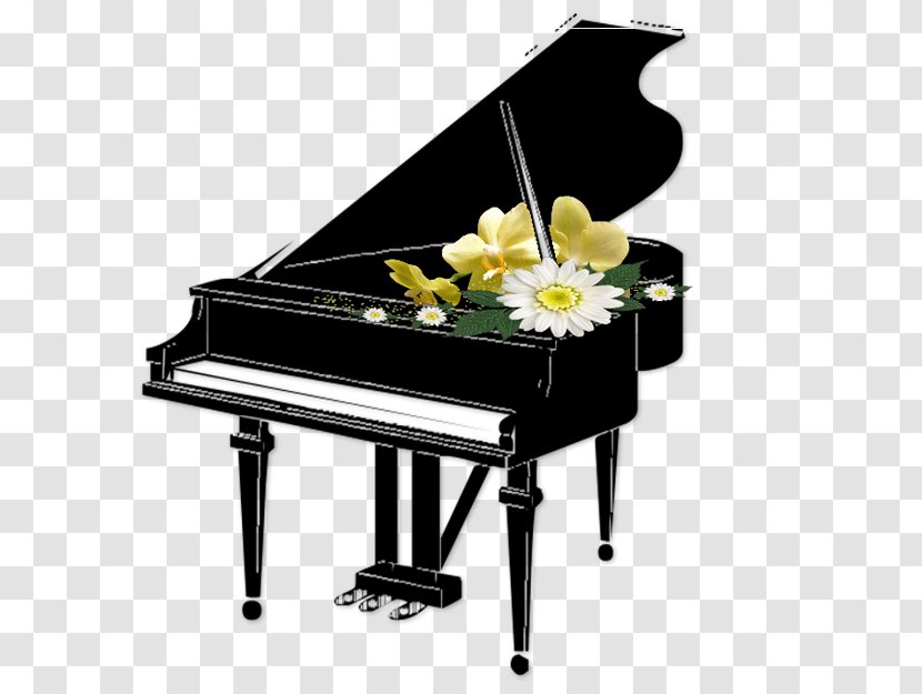 Piano Keyboard Clip Art - Frame - Black With Flowers Transparent Clipart Transparent PNG