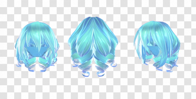 Hairstyle Ponytail Blue Hair MikuMikuDance - Social - Middle Style Transparent PNG