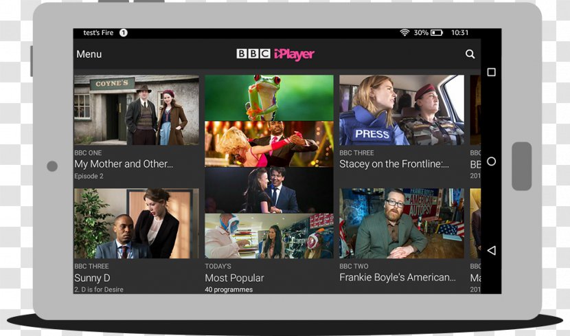 BBC IPlayer Display Device Kindle Fire Android Transparent PNG