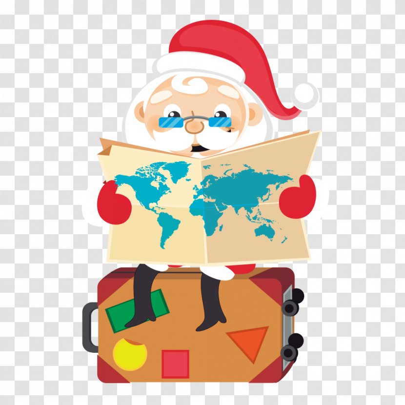Santa Claus Vector Graphics Map Clip Art - Christmas Day - Associate Transparent PNG