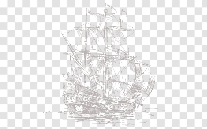 Brigantine Galleon Barque Ship - Sloop Of War Transparent PNG