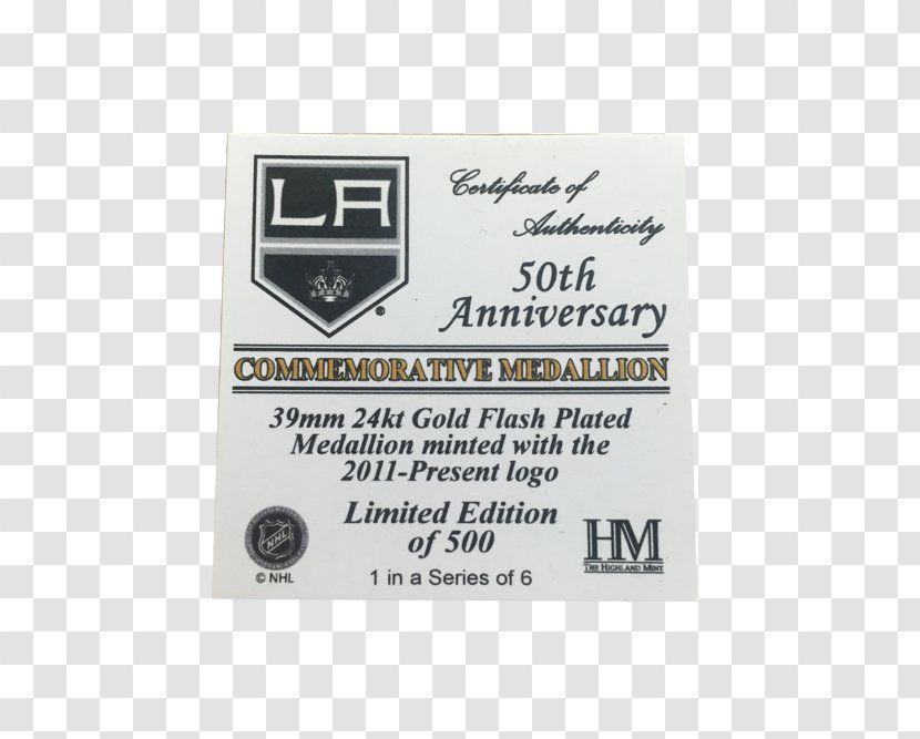 Los Angeles Kings Ohio Coin Mint Silver - Championship Transparent PNG