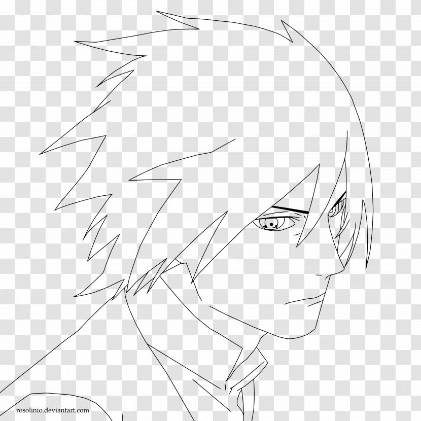 Line Art Nose Sketch - Heart - Drawing Sasuke Uchiha Transparent PNG