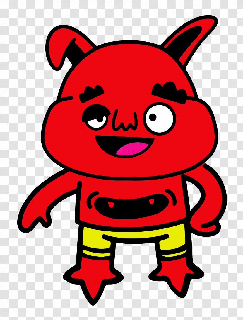 Cartoon Character Red Line Snout Transparent PNG