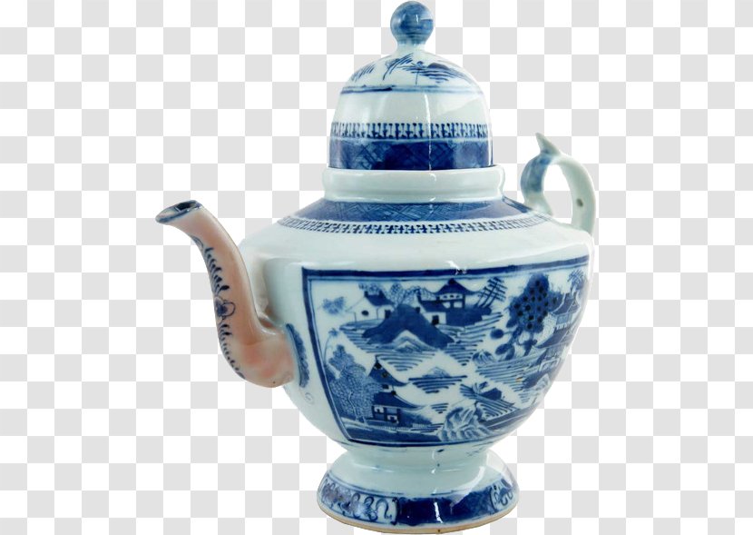 Teapot Blue And White Pottery Ceramic Chinese Export Porcelain - Antique Transparent PNG