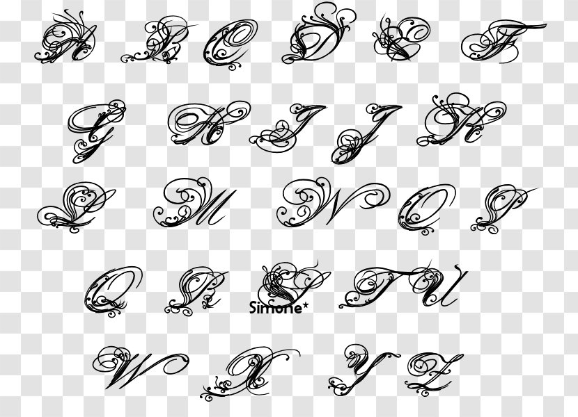 Tattoo Letter .de Alphabet Font - Com - Auto Part Transparent PNG