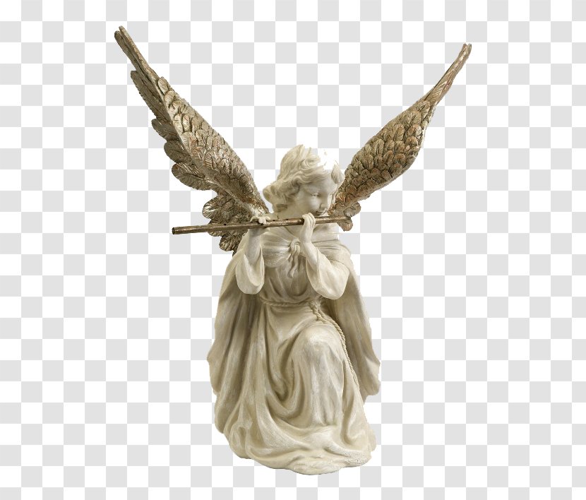 Cherub Flute Angel Sculpture Statue - Frame - Messenger Of God Transparent PNG