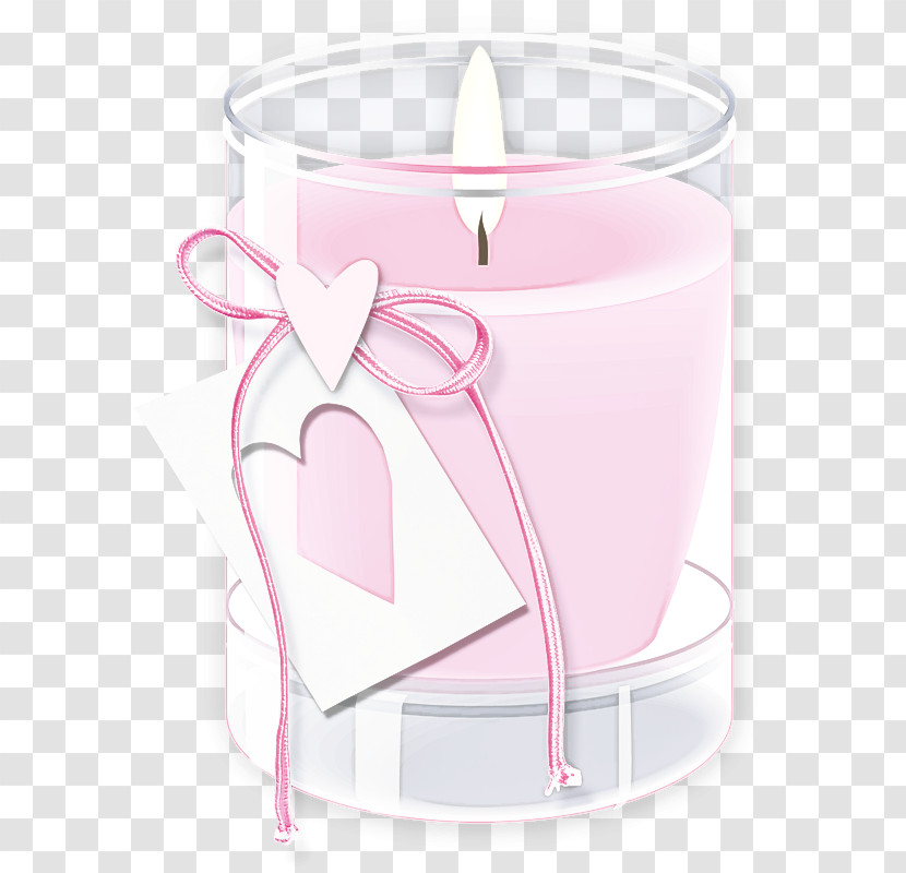 Pink Candle Lighting Heart Glass Transparent PNG