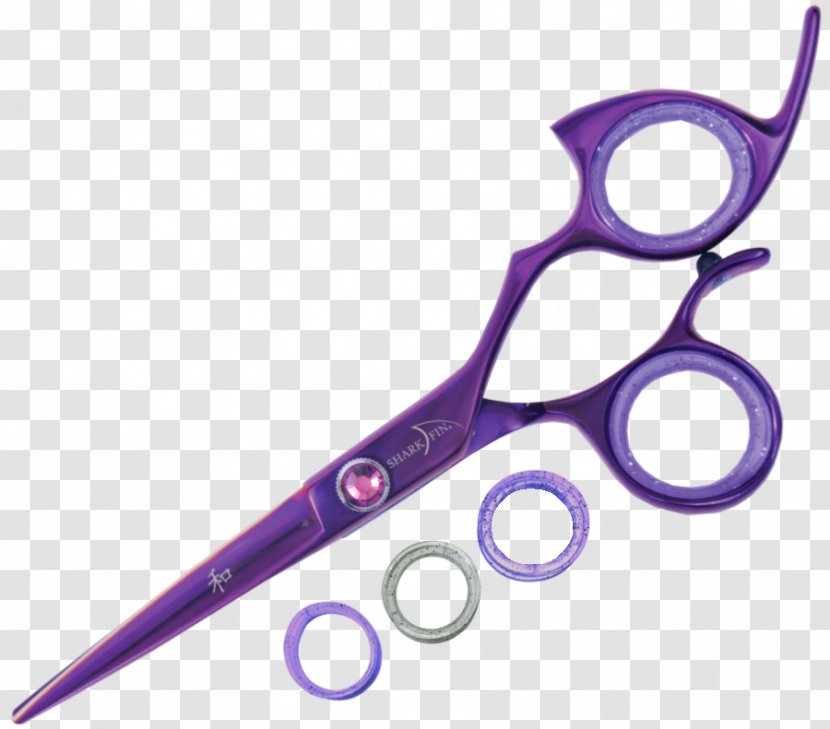 Scissors Hair-cutting Shears Shark Hairstyle Cosmetologist - Purple - Hand Transparent PNG