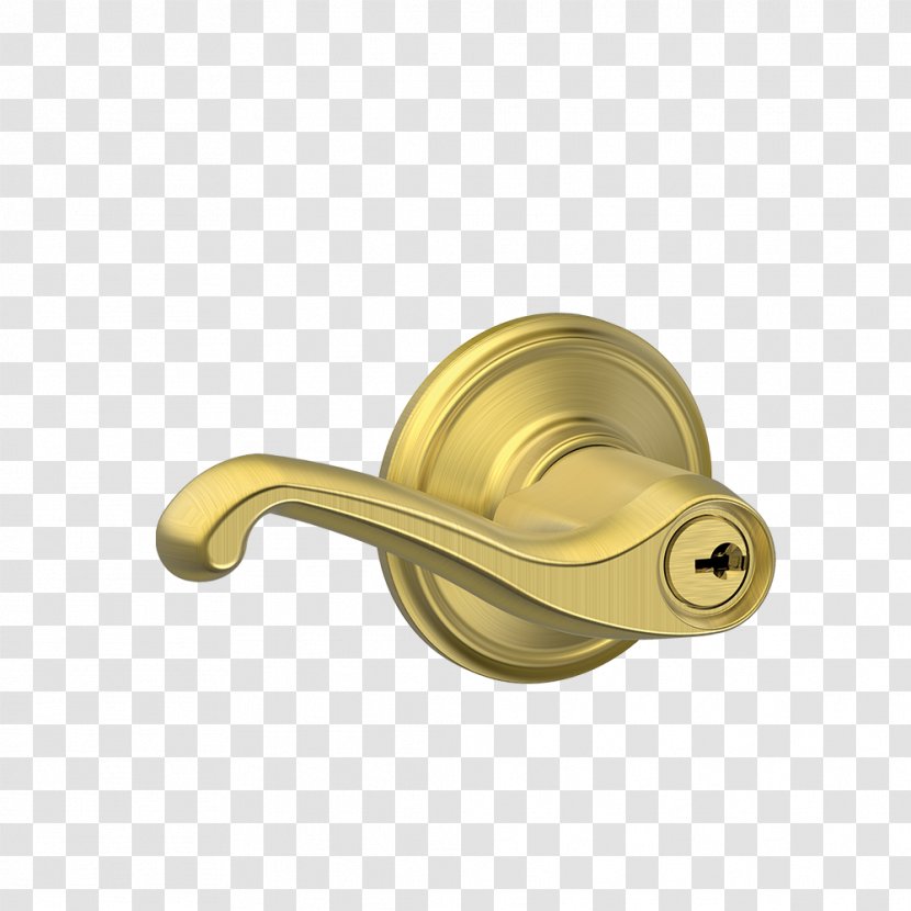Door Handle Brass Schlage Lever Lock Transparent PNG