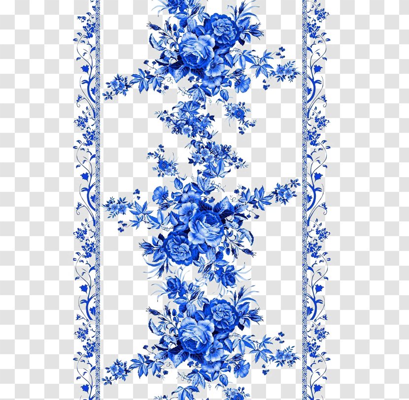 Beach Rose Blue Pattern - Point Transparent PNG