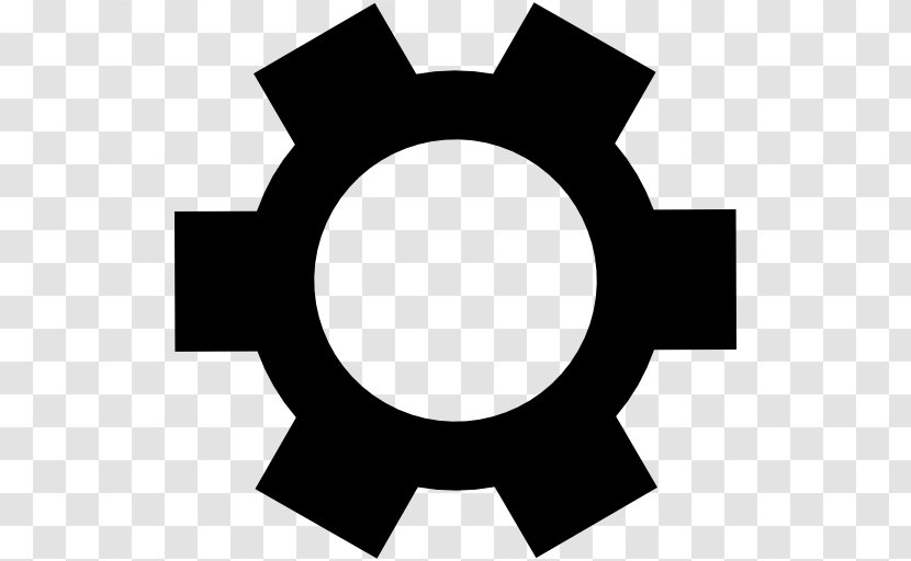 Gear Shape - Black And White Transparent PNG