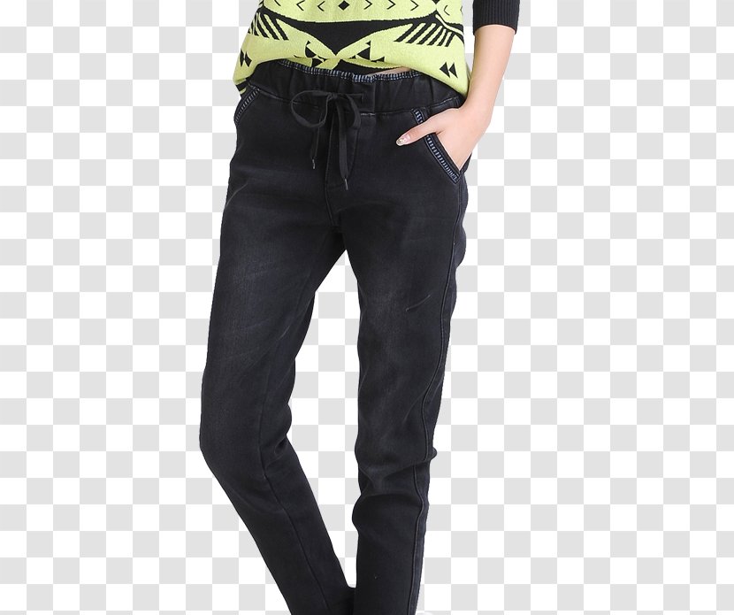 Jeans T-shirt Pocket Clothing - Blue - Black Transparent PNG