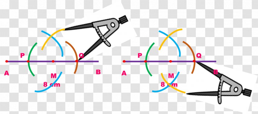 Trazo Line Point Perpendicular Compass - Area Transparent PNG