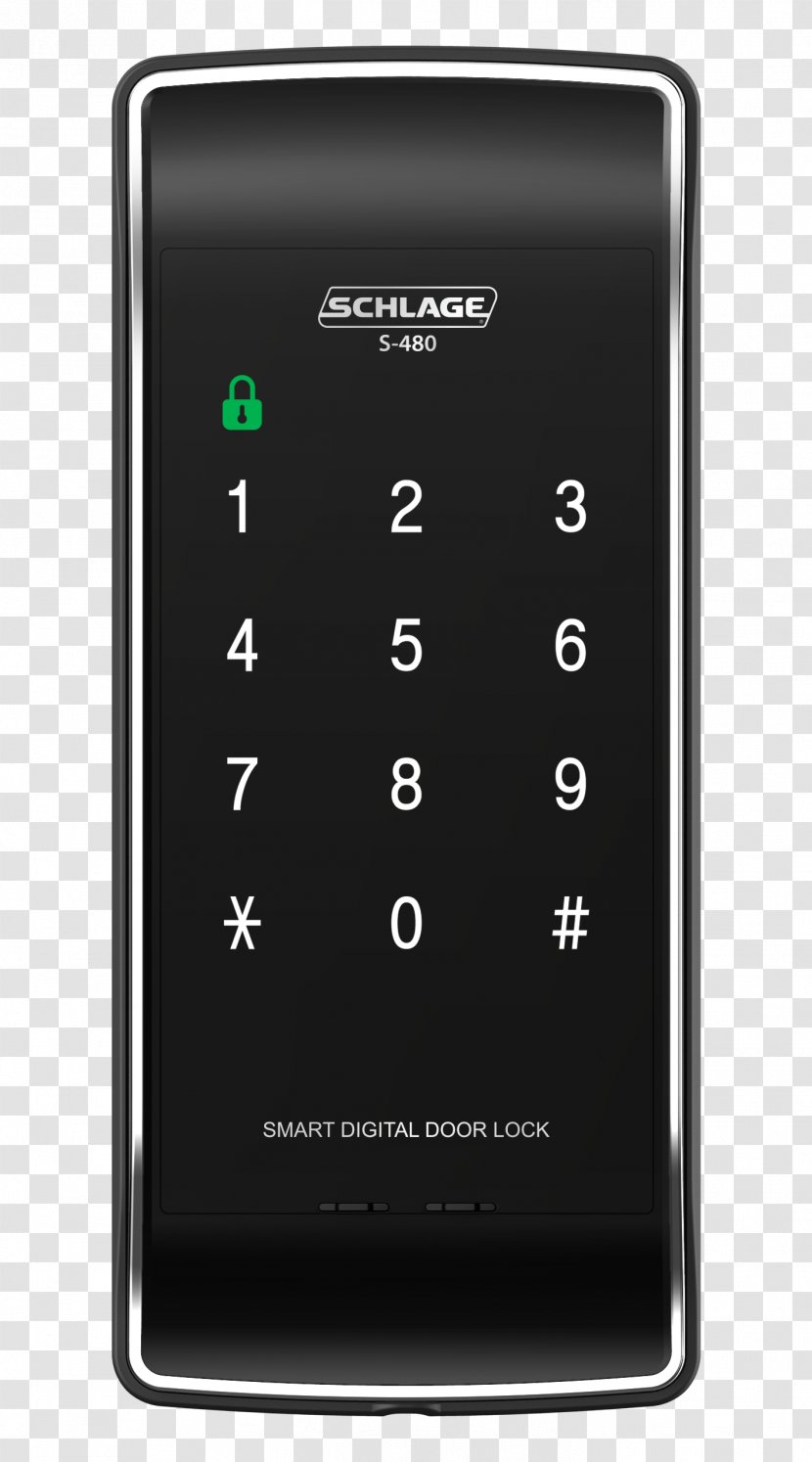 Feature Phone Schlage Electronic Lock Rim - Mobile Phones - Door Transparent PNG