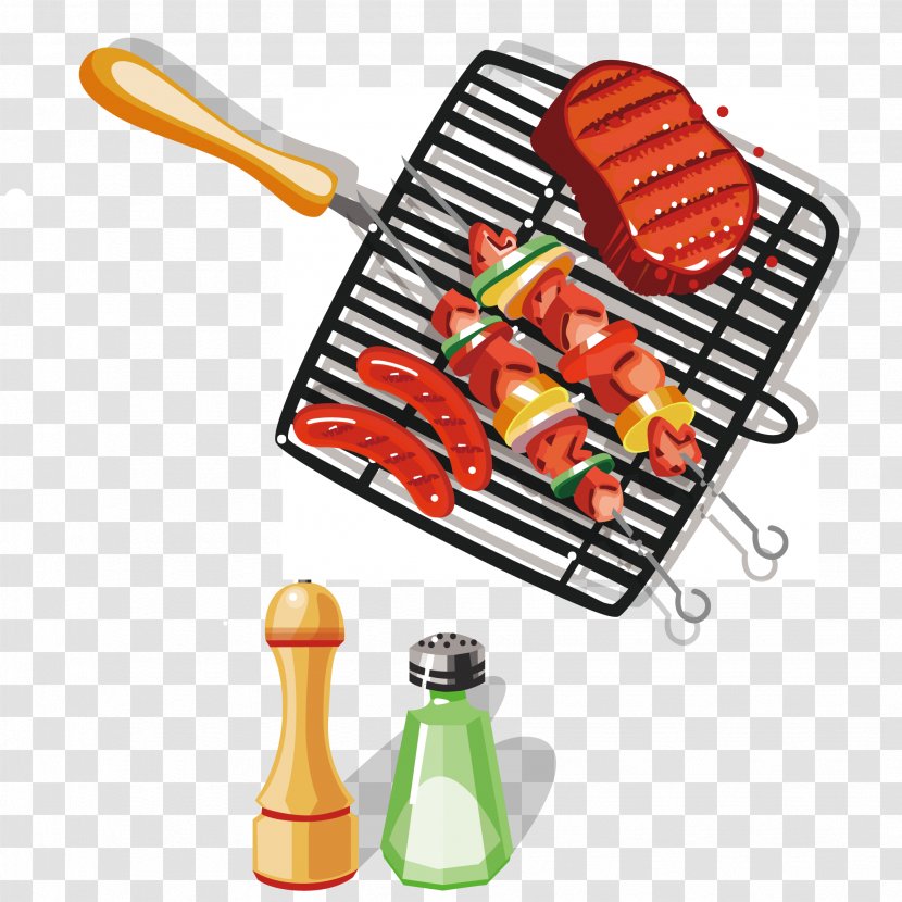 Barbecue Bulgogi Grilling - Grills, Salt And Pepper Vector Material Transparent PNG