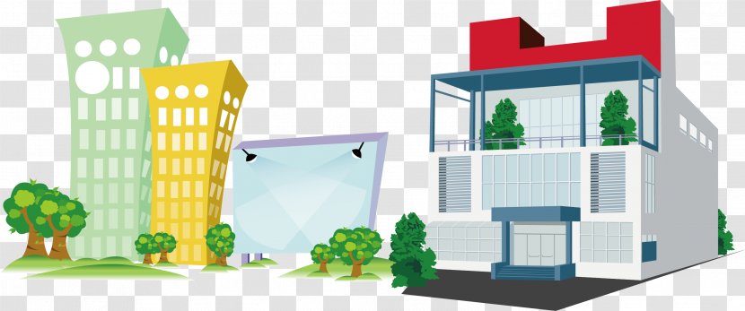 Cartoon Architecture - Silhouette - Company Office Building Transparent PNG