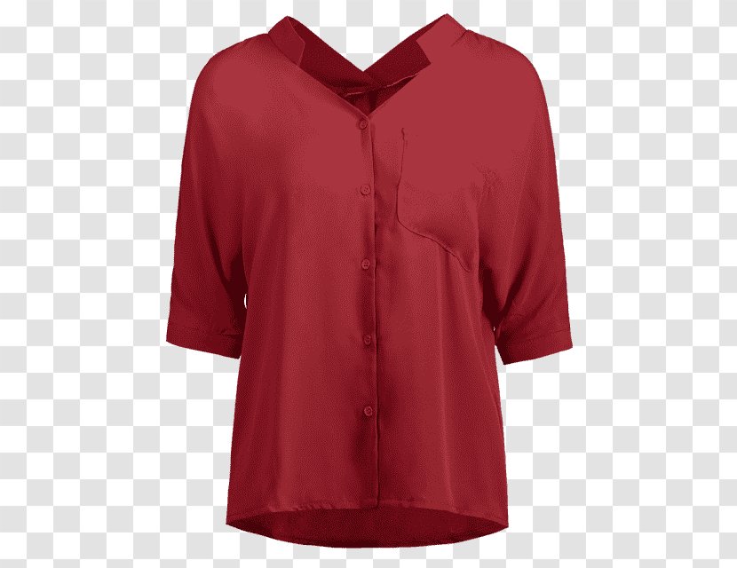 Blouse Maroon Neck - Jersey - Red Blouses And Tops Transparent PNG