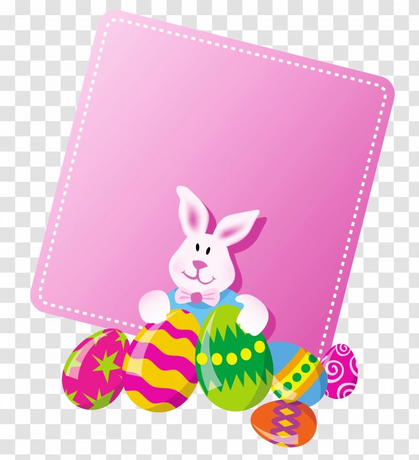 Easter Bunny Egg Clip Art - Illustration - Pink Blank Clipart Picture Transparent PNG