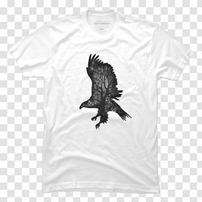 T-shirt Bald Eagle Bird Sleeve - Black Transparent PNG