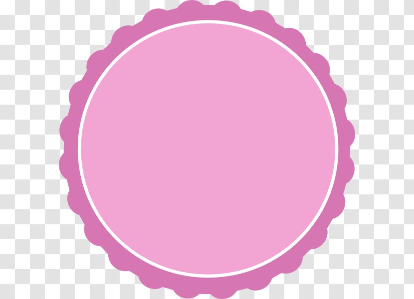 Scallop Circle Picture Frame Clip Art - Royaltyfree - Cute Cliparts Pink Transparent PNG