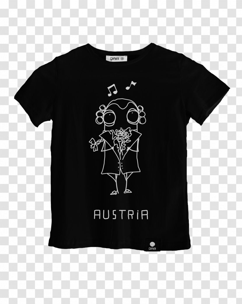 T-shirt Clothing Sleeve Crew Neck - Top - Black Design Transparent PNG