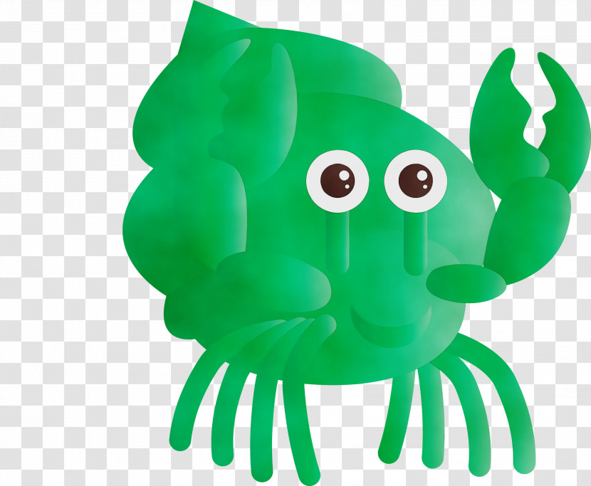 Green Octopus Crab Animation Animal Figure Transparent PNG