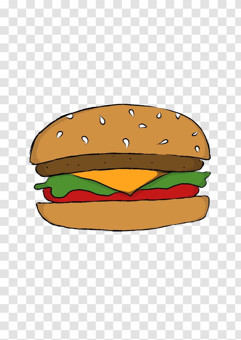 Cheeseburger Hamburger French Fries Drawing Fast Food - Menu Transparent PNG