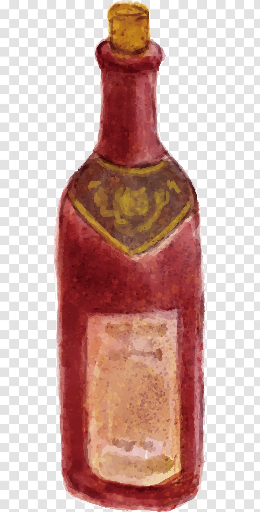 Red Wine Bottle - Barware - Vector Transparent PNG