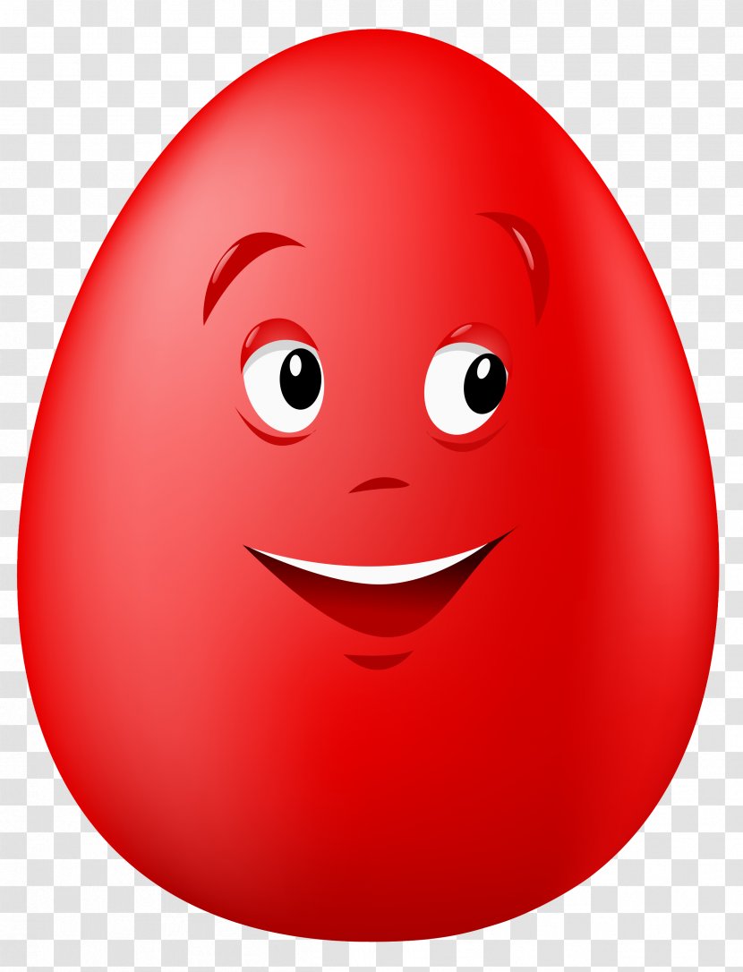 Red Easter Egg Smile Clip Art - Cliparts Transparent PNG