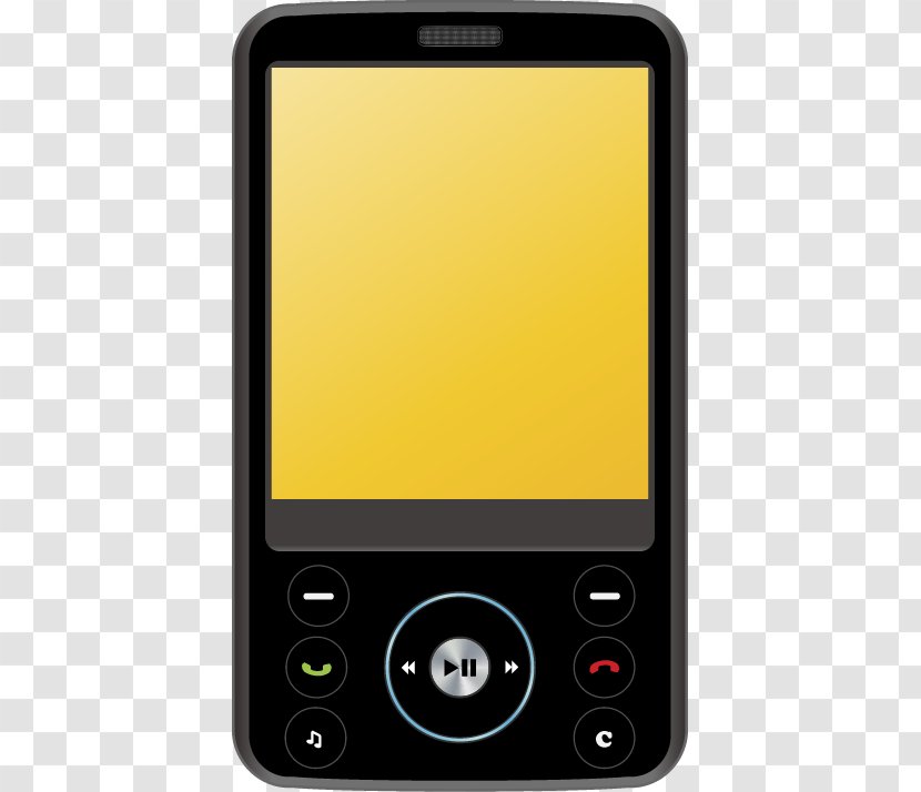 Feature Phone Smartphone Mobile Icon - Yellow - Element Transparent PNG