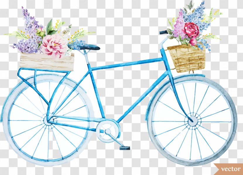 Bicycle Drawing Stock Illustration Photography - Basket - Vector Bike Transparent PNG