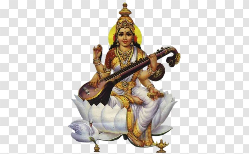 Lakshmi Saraswati Mahadeva Basant Panchami Puja - Veena Transparent PNG