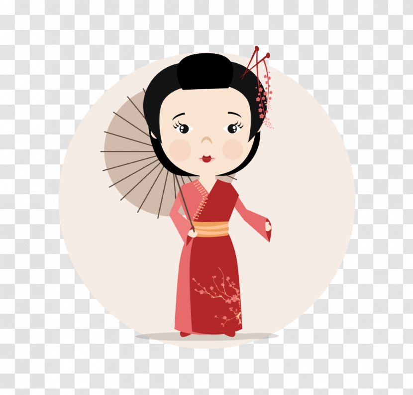 Japan Cartoon - Watercolor - Japanese Women Transparent PNG