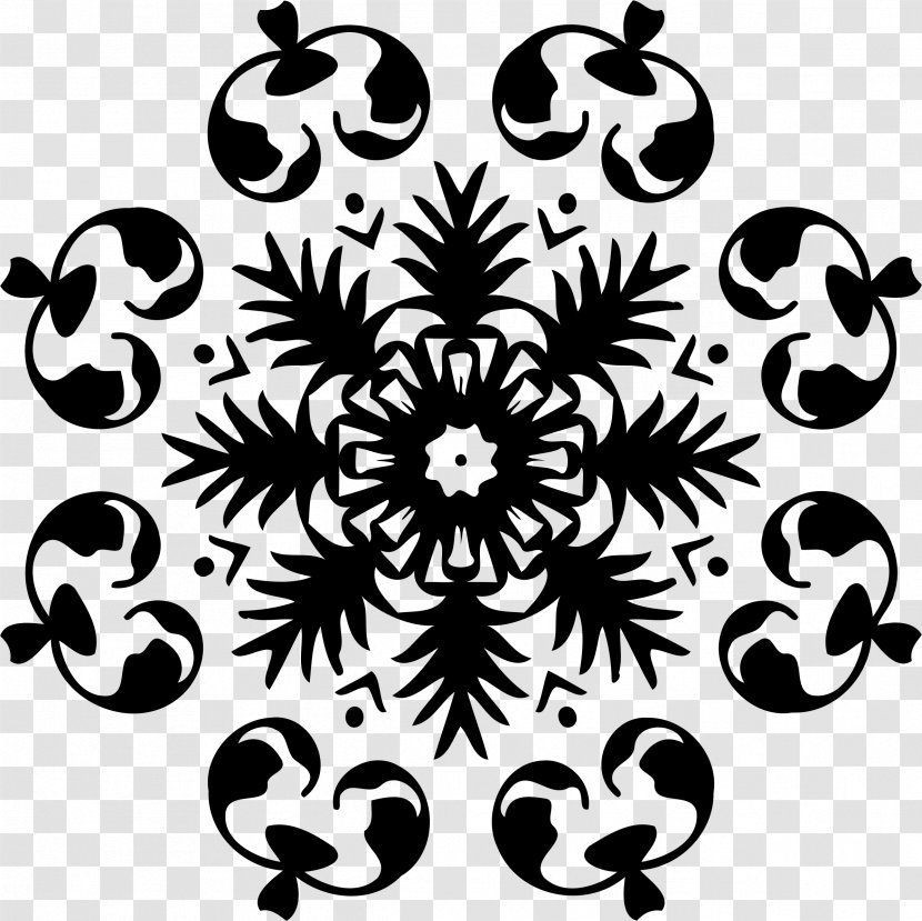 Bed Art Clip - Black - Geometric Ornament Transparent PNG