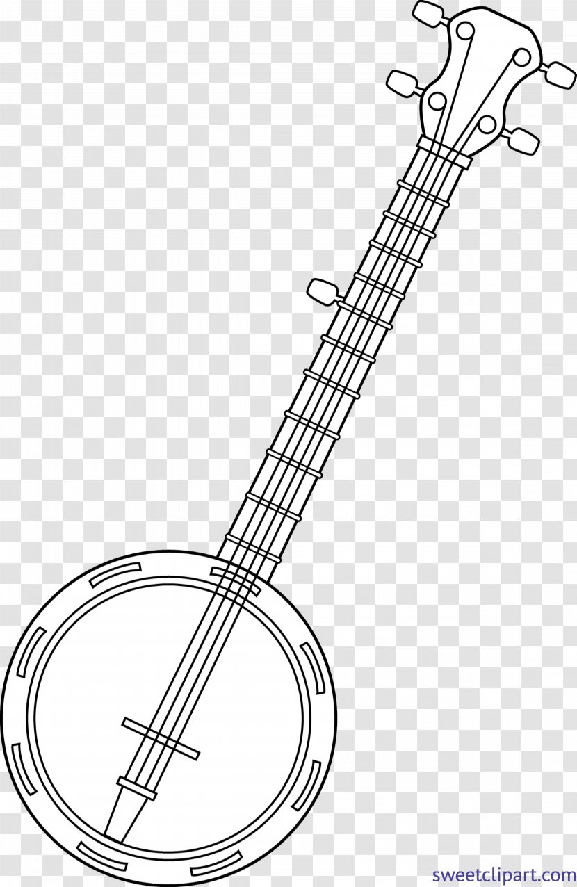 Banjo Colouring Pages Clip Art Coloring Book String Instruments - Watercolor - Musical Transparent PNG