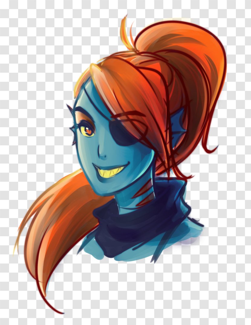 Undertale DeviantArt Fan Art Undyne - Silhouette - Realistic Sketch Transparent PNG