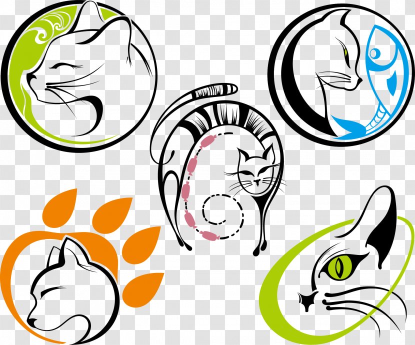 Cat Silhouette Clip Art - Flower - Hand-painted Vector Material,Hand Drawn Template Download Transparent PNG