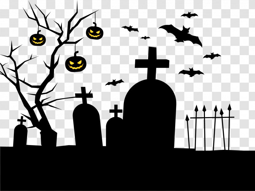 Halloween Spooktacular Pillow Party Sales - Brand - Black Horror Cemetery Transparent PNG