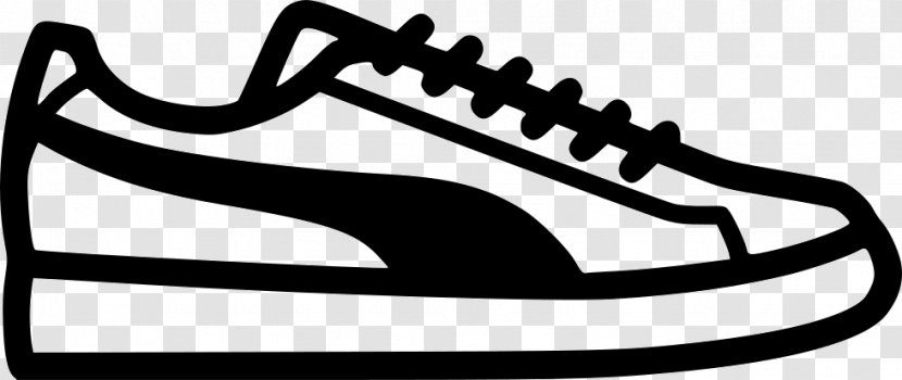 Clip Art Puma Sneakers Shoe - Black And White - Adidas Transparent PNG
